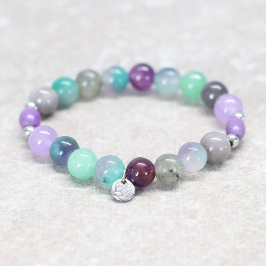 PROVENCE MIST | Natuursteen armband mix | 8mm | Small Fit