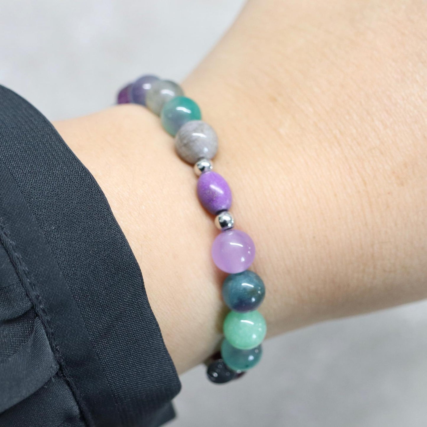 PROVENCE MIST | Natuursteen armband mix | 8mm | Small Fit