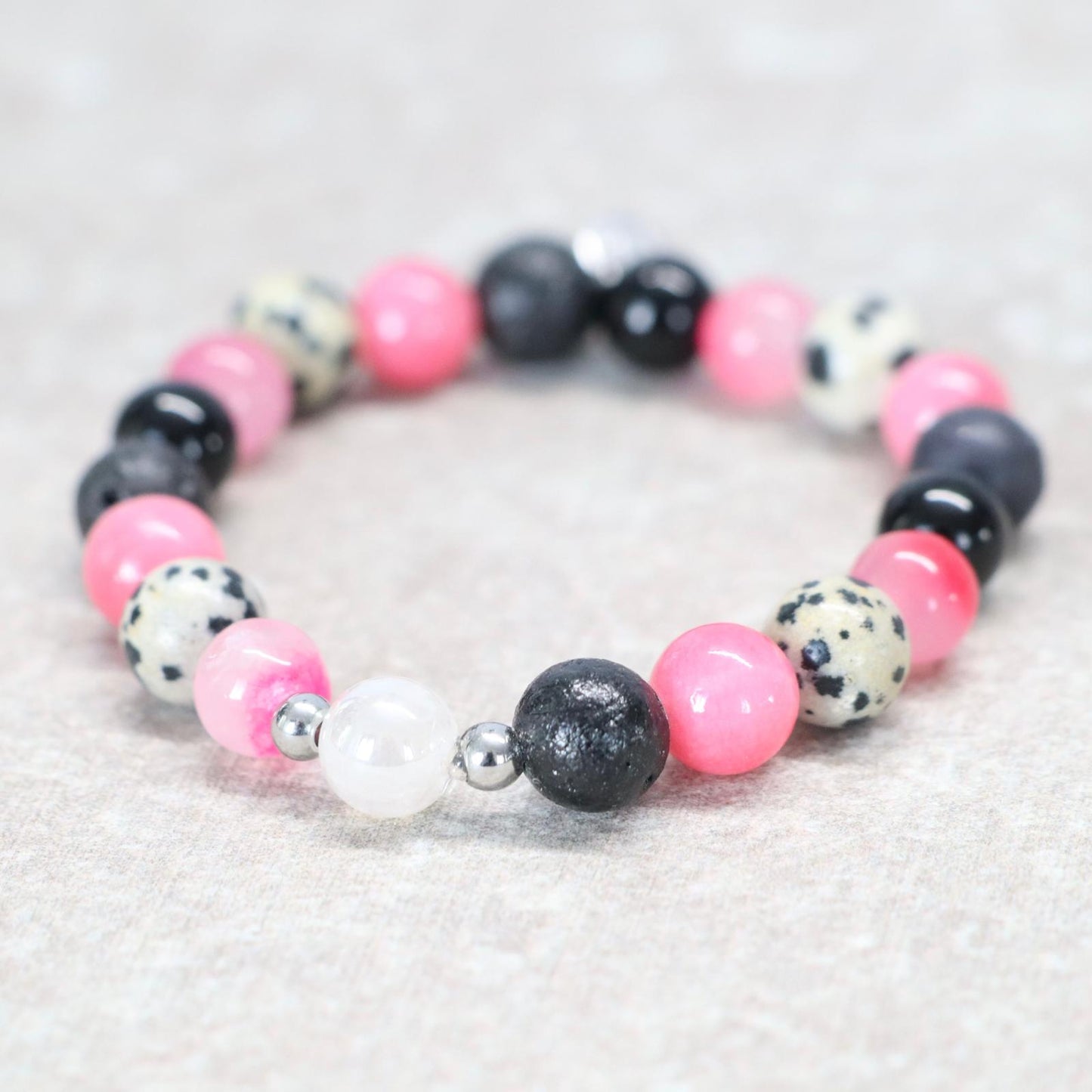 VESUVIO GLOW | Natuursteen armband mix | 8mm | Small Fit
