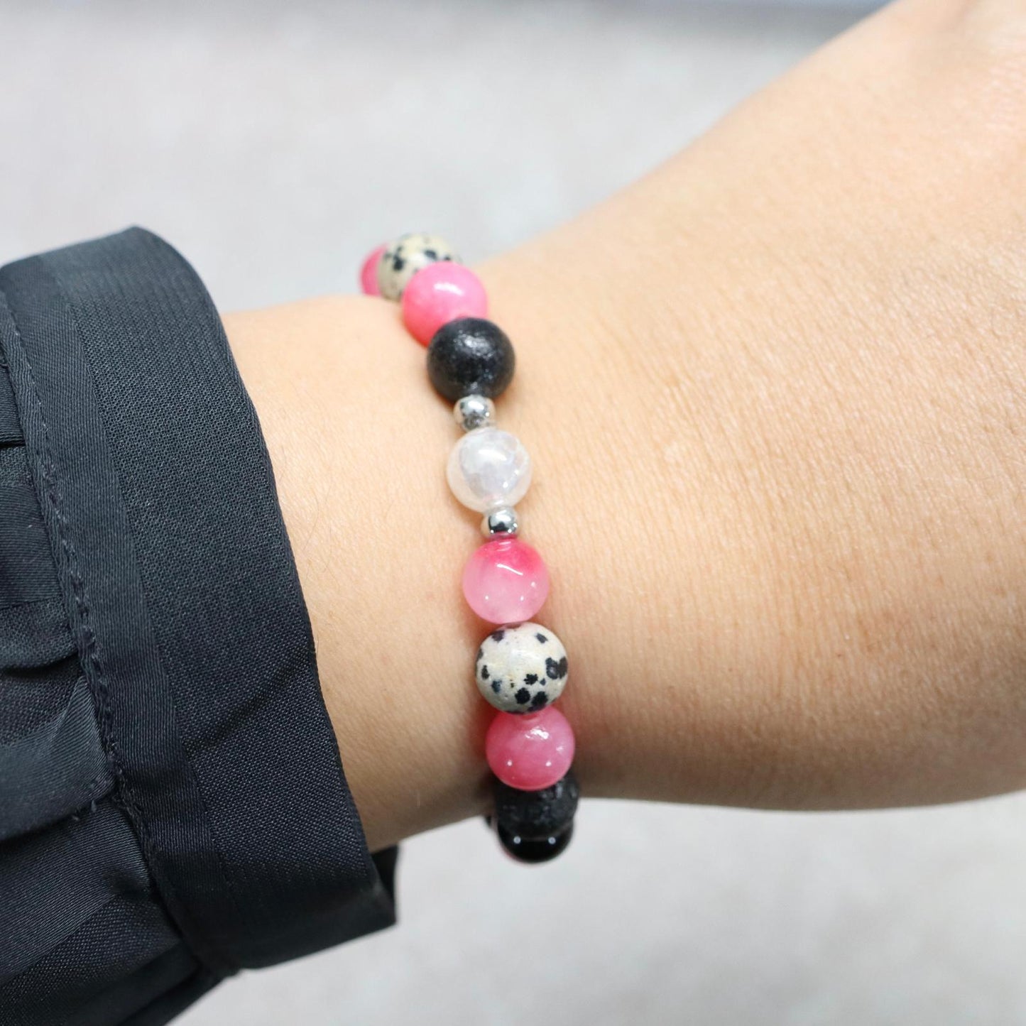 VESUVIO GLOW | Natuursteen armband mix | 8mm | Small Fit