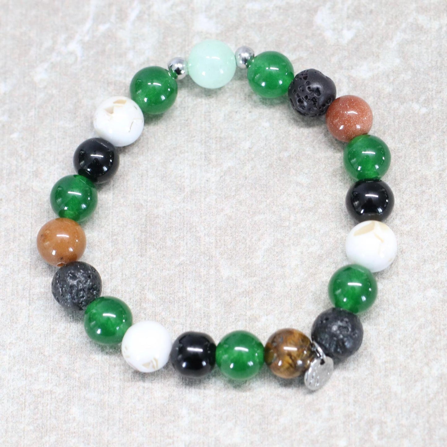 ICELAND MOSS | Natuursteen armband mix | 8mm | Small Fit