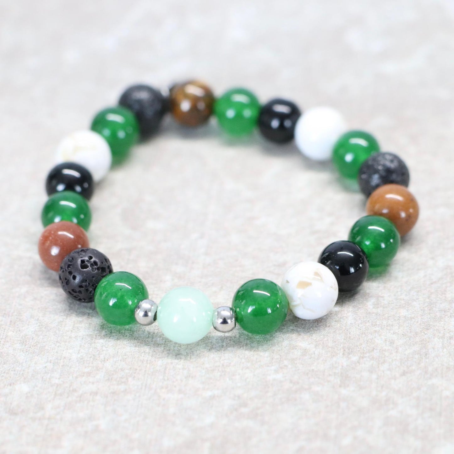 ICELAND MOSS | Natuursteen armband mix | 8mm | Small Fit