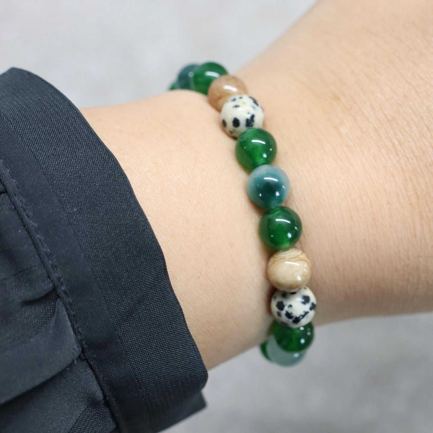 CONNEMARA GREEN | Natuursteen armband mix | 8mm | Small Fit