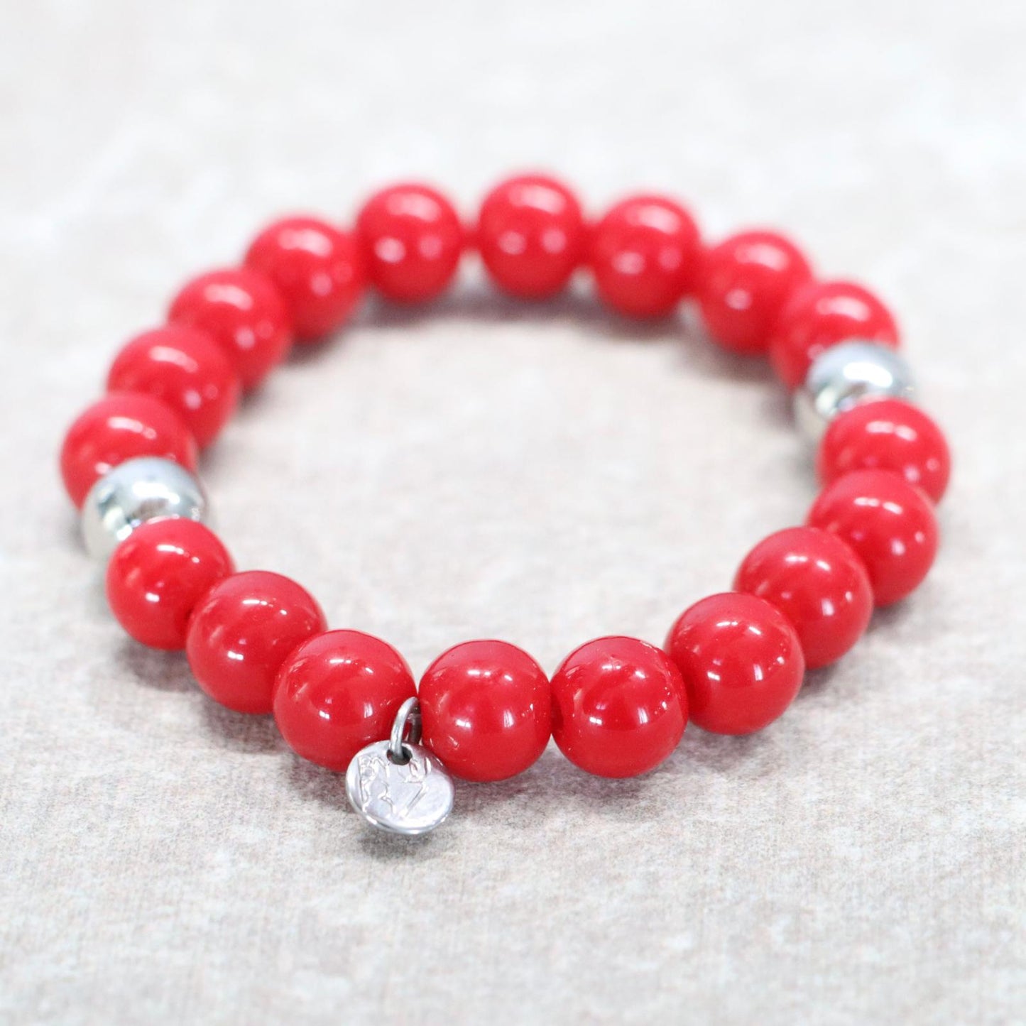 RED SEA | Rode natuursteen armband | 8mm | Small Fit