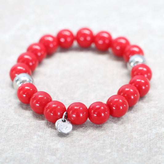 RED SEA | Rode natuursteen armband | 8mm | Small Fit