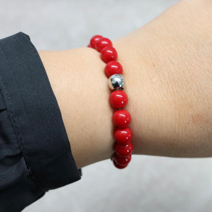 RED SEA | Rode natuursteen armband | 8mm | Small Fit