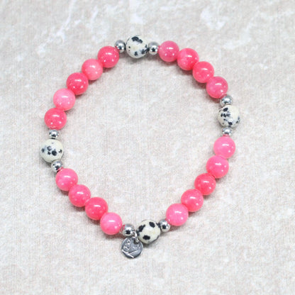 MIAMI PINK | Chalcedoon & jaspis armband | 6mm | Small Fit