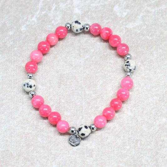 MIAMI PINK | Chalcedoon & jaspis armband | 6mm | Small Fit