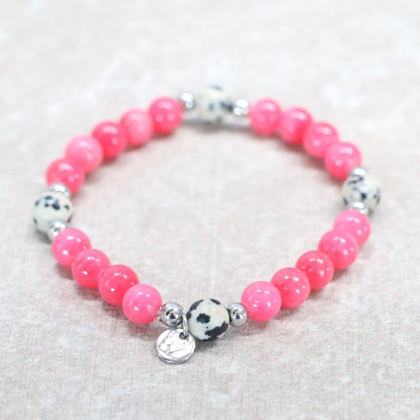 MIAMI PINK | Chalcedoon & jaspis armband | 6mm | Small Fit