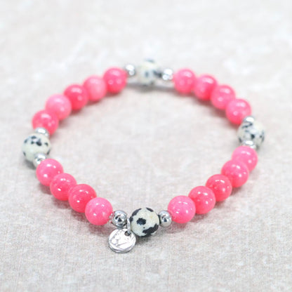 MIAMI PINK | Chalcedoon & jaspis armband | 6mm | Small Fit