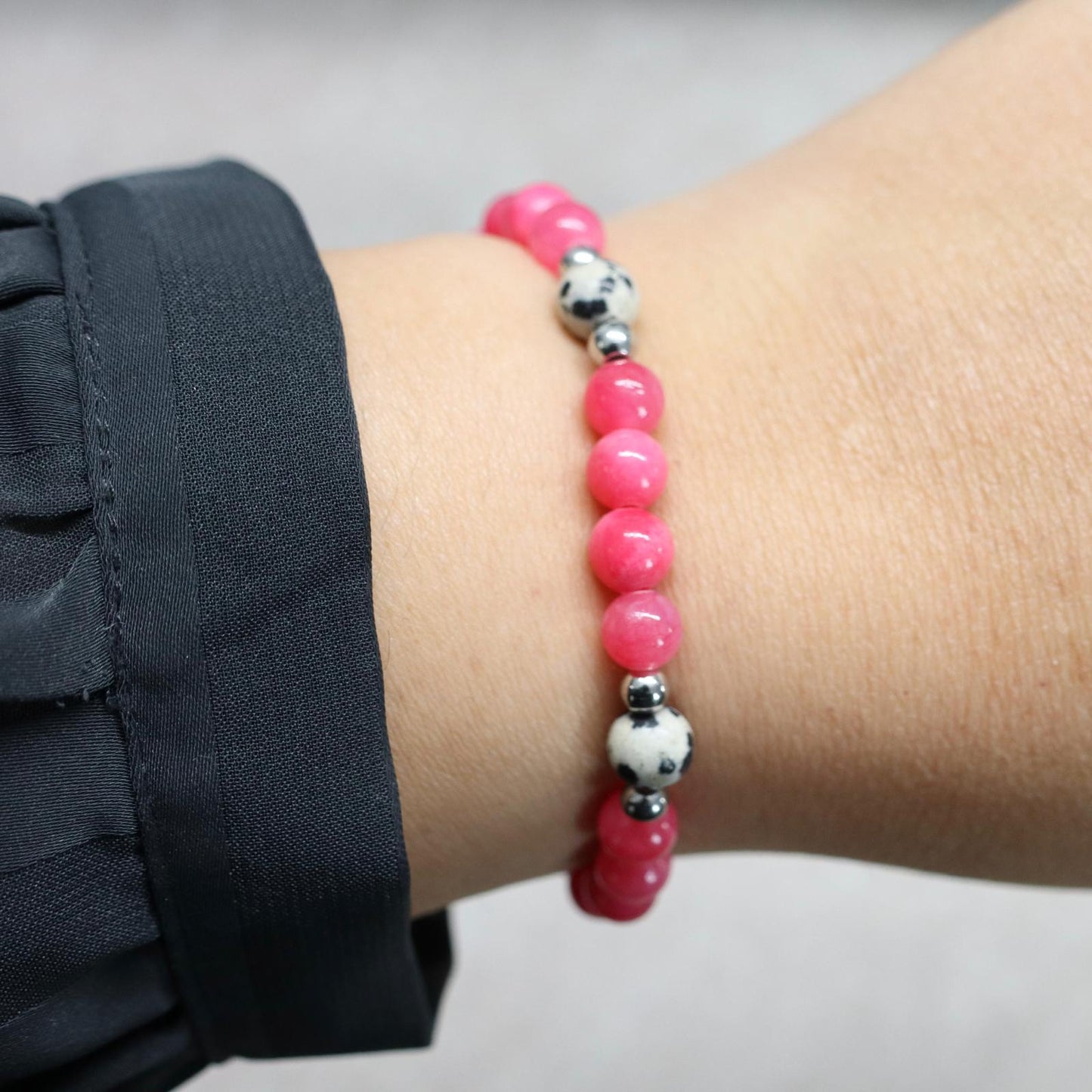 MIAMI PINK | Chalcedoon & jaspis armband | 6mm | Small Fit