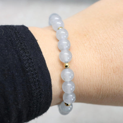 GREY LUCERNE | Chalcedoon armband | 8mm | Normal Fit