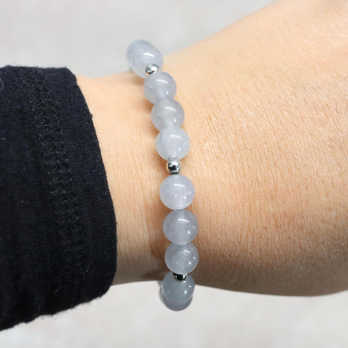 GREY LUCERNE | Chalcedoon armband | 8mm | Normal Fit