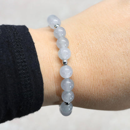 GREY LUCERNE | Chalcedoon armband | 8mm | Normal Fit