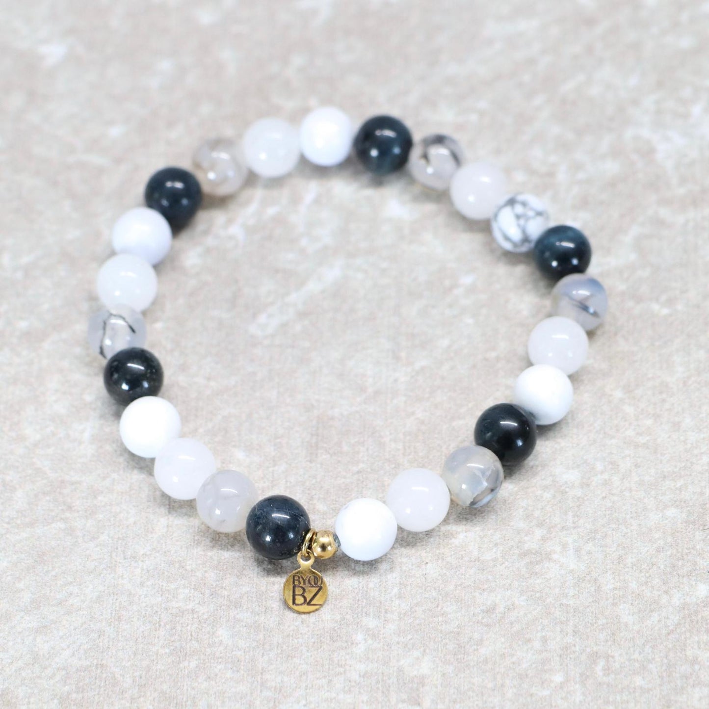 MOUNT FUJI MIST | Natuursteen armband mix | 8mm | Normal Fit
