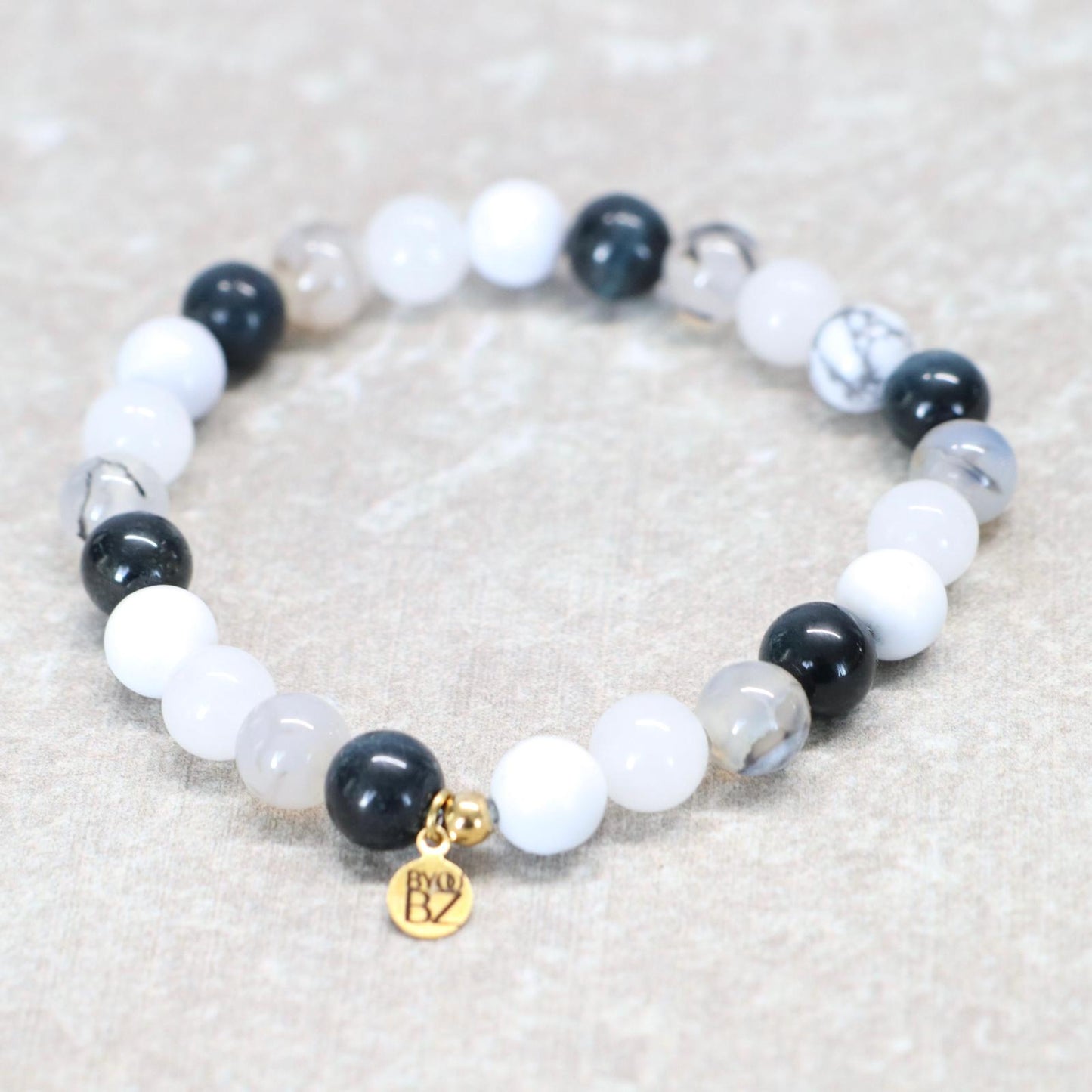 MOUNT FUJI MIST | Natuursteen armband mix | 8mm | Normal Fit