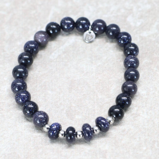 DEEP SPACE PALERMO | Blauw zandsteen armband | 8mm | Normal Fit