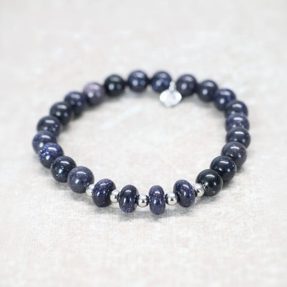 DEEP SPACE PALERMO | Blauw zandsteen armband | 8mm | Normal Fit
