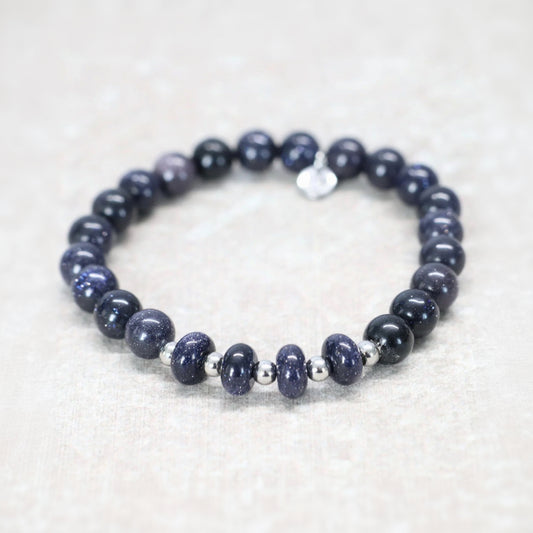 DEEP SPACE PALERMO | Blauw zandsteen armband | 8mm | Normal Fit