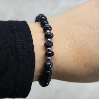 DEEP SPACE PALERMO | Blauw zandsteen armband | 8mm | Normal Fit