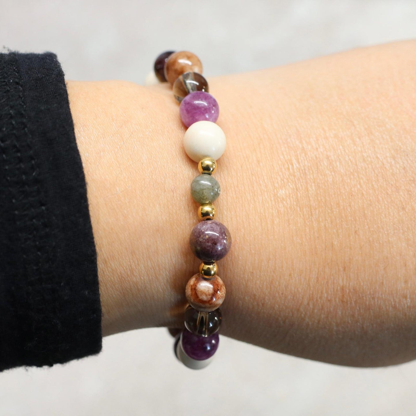 ATHENE AURA | Natuursteen armband mix | 8mm | Normal Fit