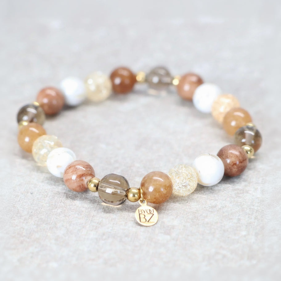 ROMA LUCE | Natuursteen armband mix | 8mm | Normal Fit