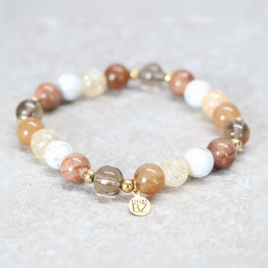 ROMA LUCE | Natuursteen armband mix | 8mm | Normal Fit