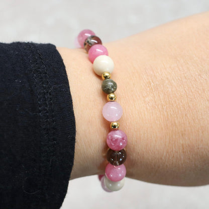BLOSSOM BREEZE | Natuursteen armband mix | 8mm | Normal Fit