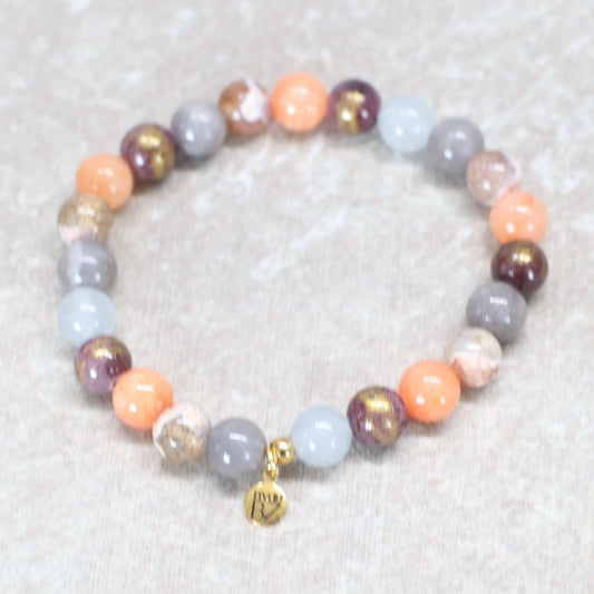 MONTERRICO SUNSET | Natuursteen armband mix | 8mm | Normal Fit