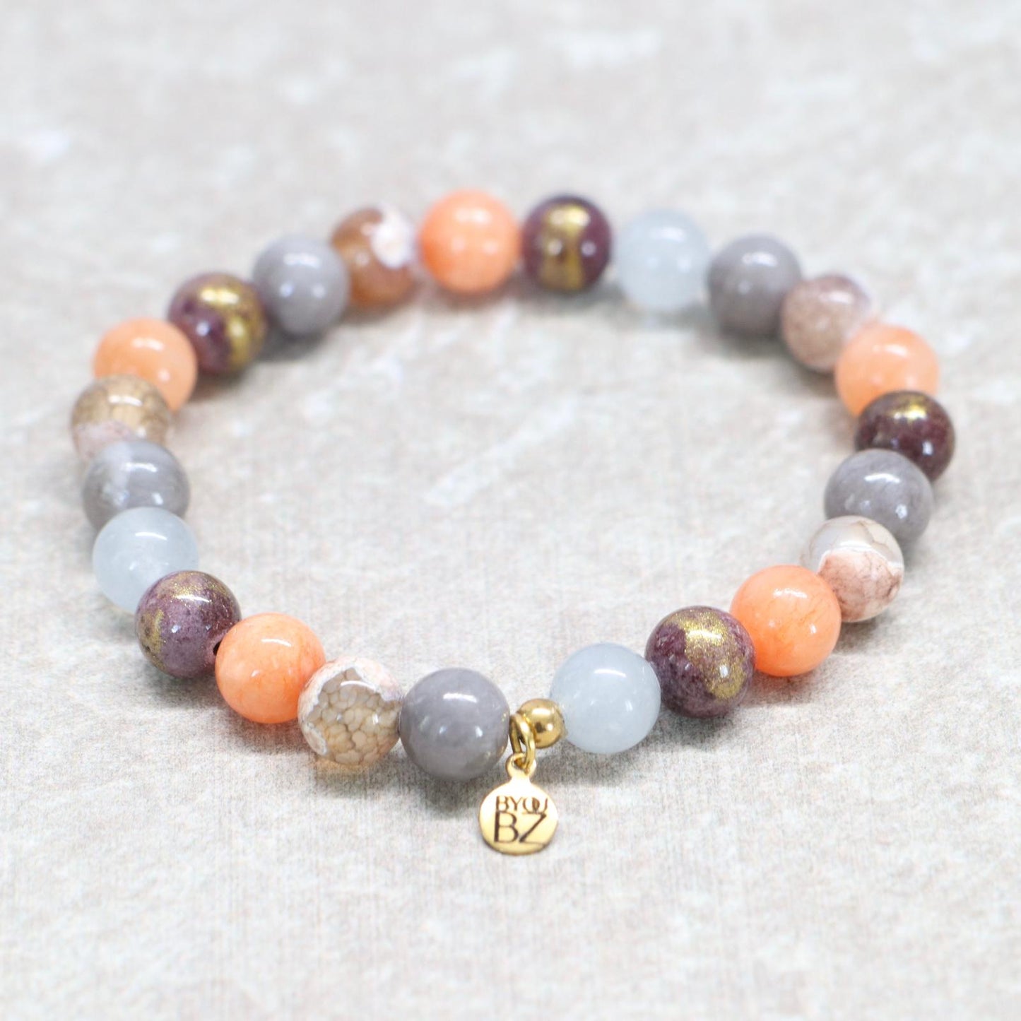 MONTERRICO SUNSET | Natuursteen armband mix | 8mm | Normal Fit