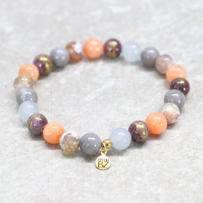 MONTERRICO SUNSET | Natuursteen armband mix | 8mm | Normal Fit