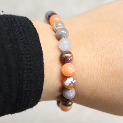 MONTERRICO SUNSET | Natuursteen armband mix | 8mm | Normal Fit