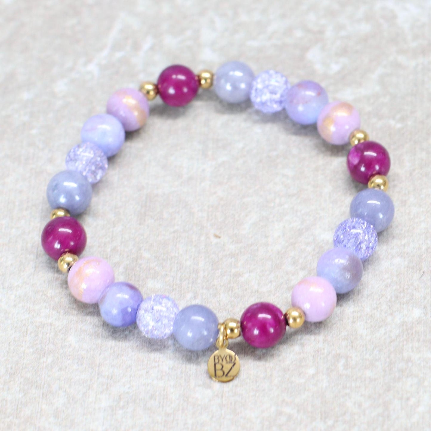 LAVENDER LUSH | Natuursteen armband mix | 8mm | Normal Fit