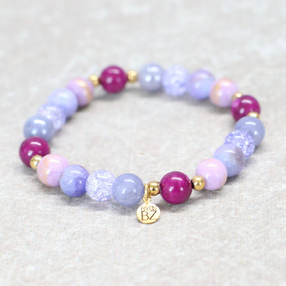 LAVENDER LUSH | Natuursteen armband mix | 8mm | Normal Fit