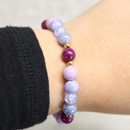 LAVENDER LUSH | Natuursteen armband mix | 8mm | Normal Fit