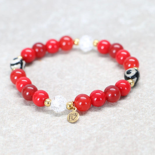 BHUTAN FIRE | Natuursteen armband mix | 8mm | Normal Fit