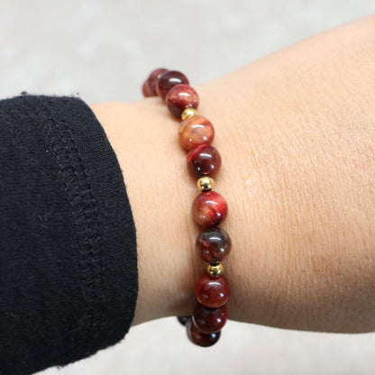 RIOJA ROUGE | Tijgeroog armband | 8mm | Normal Fit