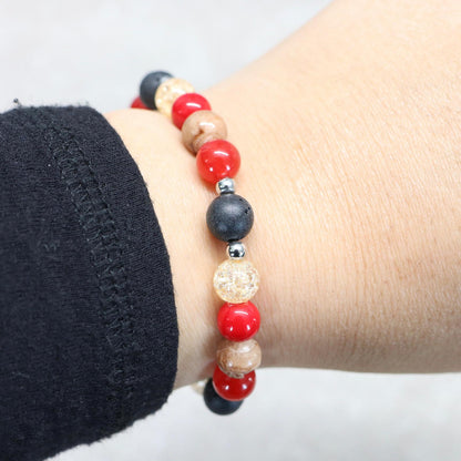 ROMA ARDENTE | Natuursteen armband mix | 8mm | Normal Fit