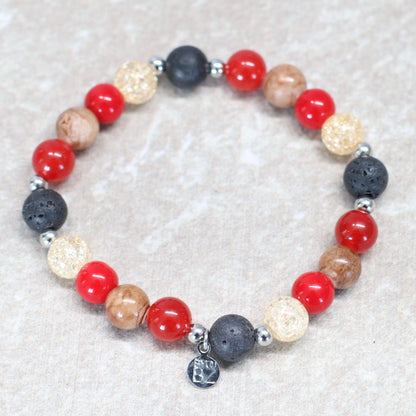 ROMA ARDENTE | Natuursteen armband mix | 8mm | Normal Fit