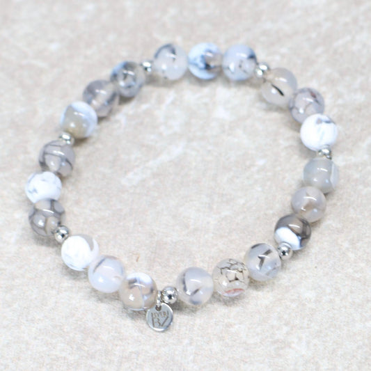WHITE DESERT | Agaat armband | 8mm | Normal Fit