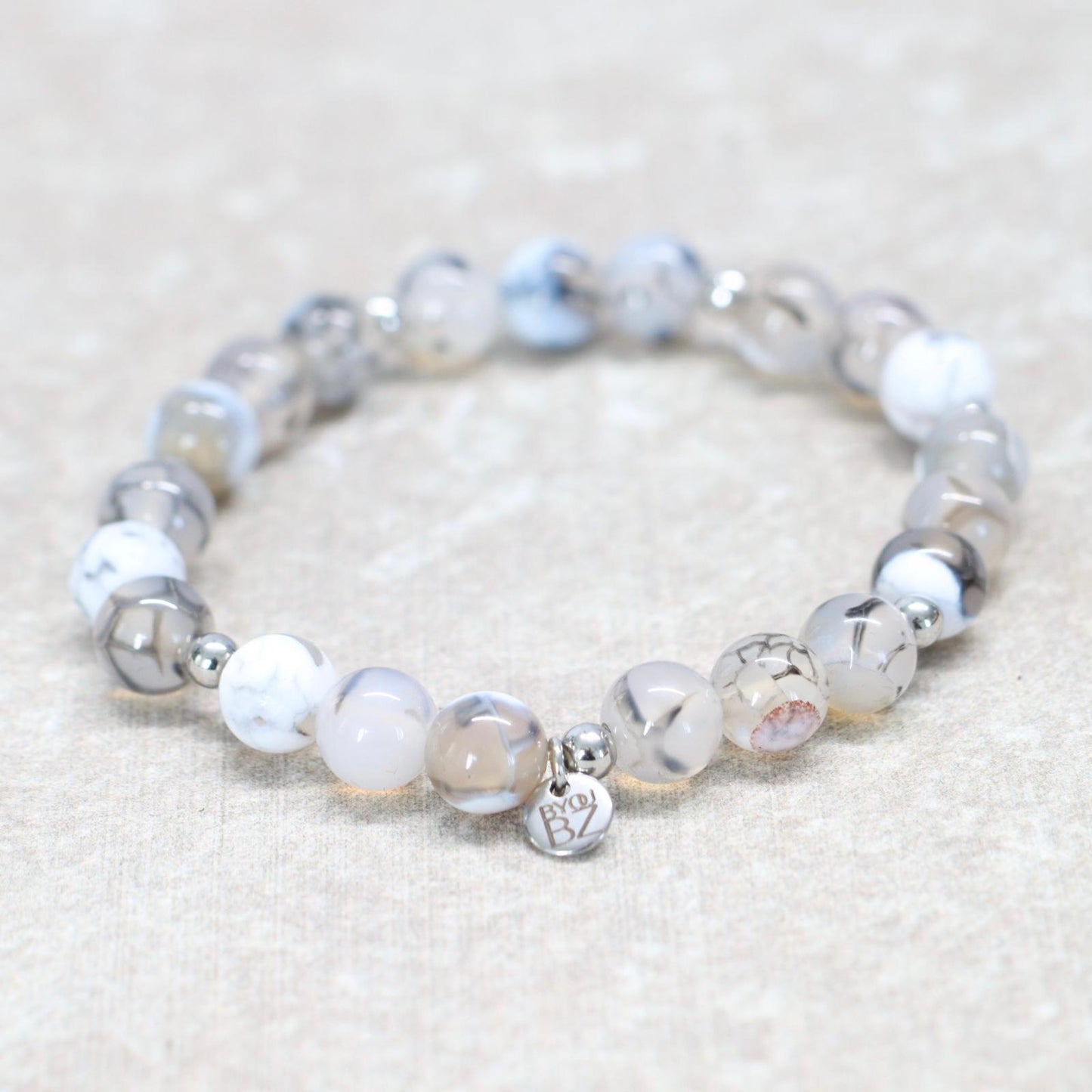 WHITE DESERT | Agaat armband | 8mm | Normal Fit
