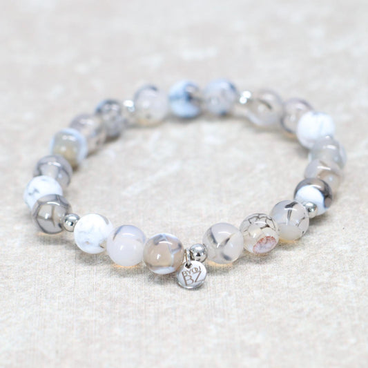 WHITE DESERT | Agaat armband | 8mm | Normal Fit