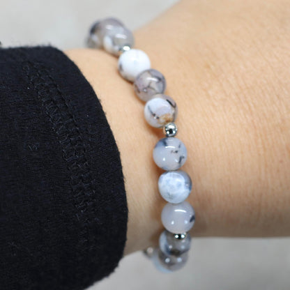 WHITE DESERT | Agaat armband | 8mm | Normal Fit