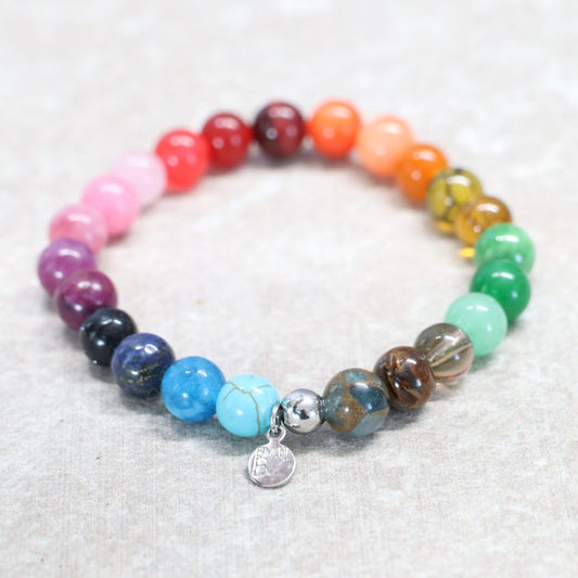BALI SPIRIT | Natuursteen armband mix | 8mm | Normal Fit