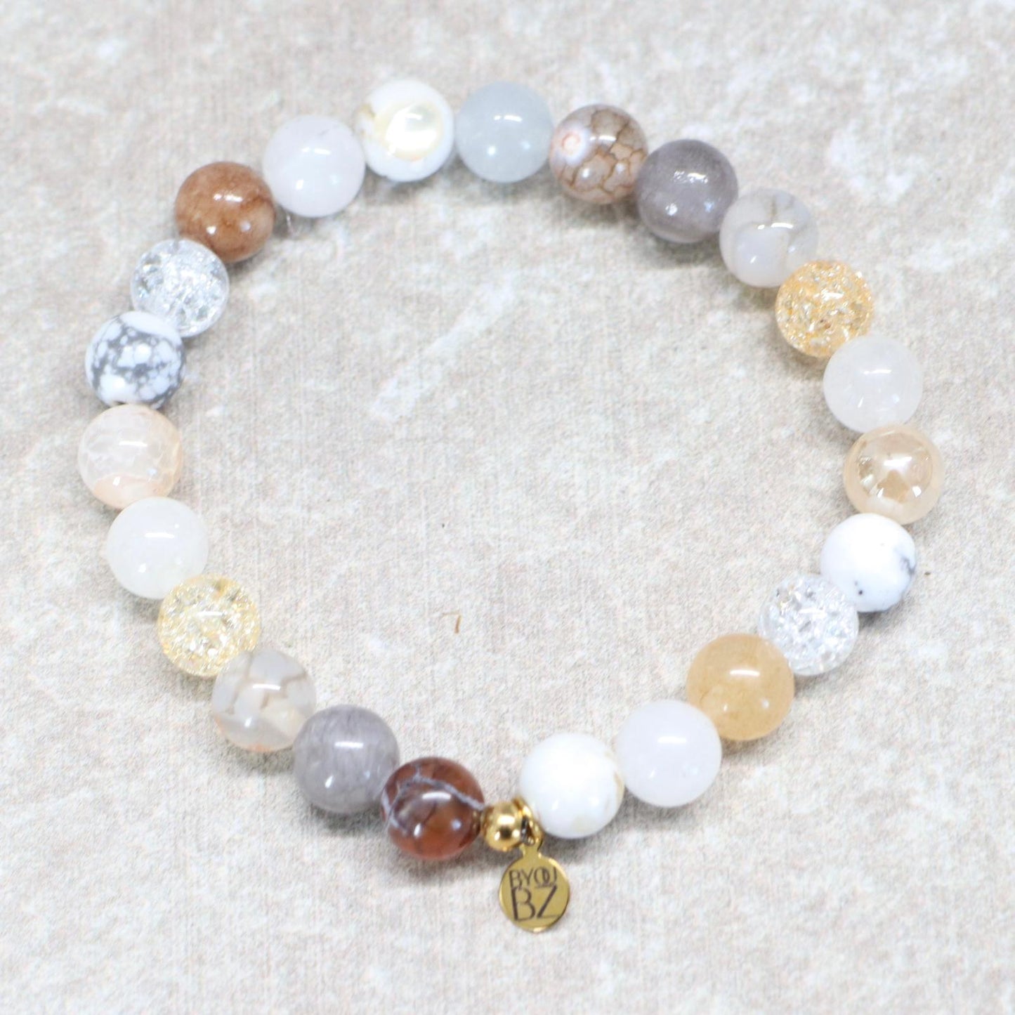 LAKE COMO | Natuursteen armband mix | 8mm | Normal Fit