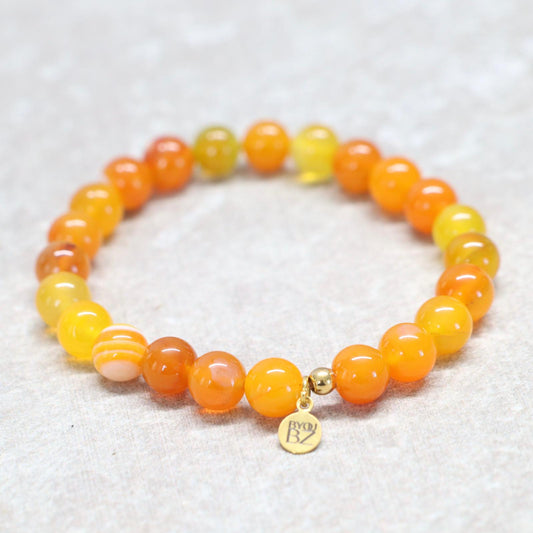 KUSADASI SUNSET | Agaat armband | 8mm | Normal Fit