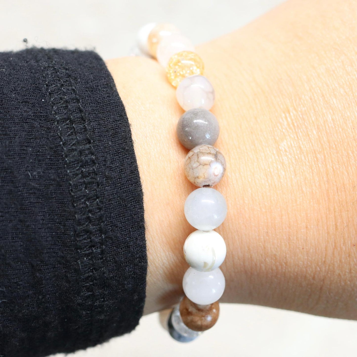 LAKE COMO | Natuursteen armband mix | 8mm | Normal Fit