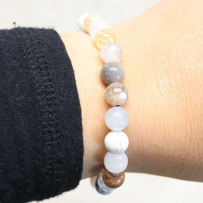 LAKE COMO | Natuursteen armband mix | 8mm | Normal Fit