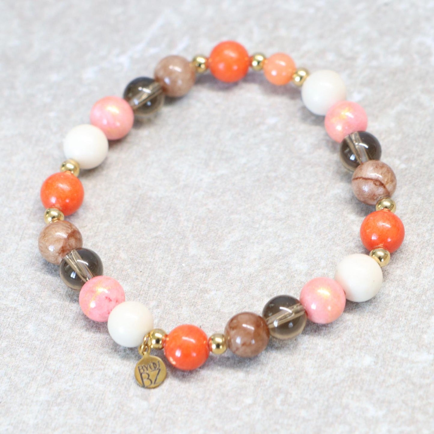 SUNSET GLOW | Natuursteen armband mix | 8mm | Normal Fit