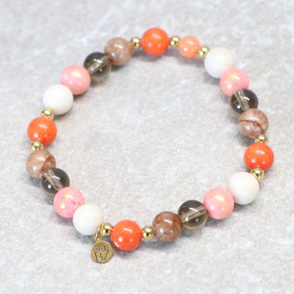 SUNSET GLOW | Natuursteen armband mix | 8mm | Normal Fit